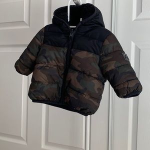 GAP Reversible Camo/Teddy Coat